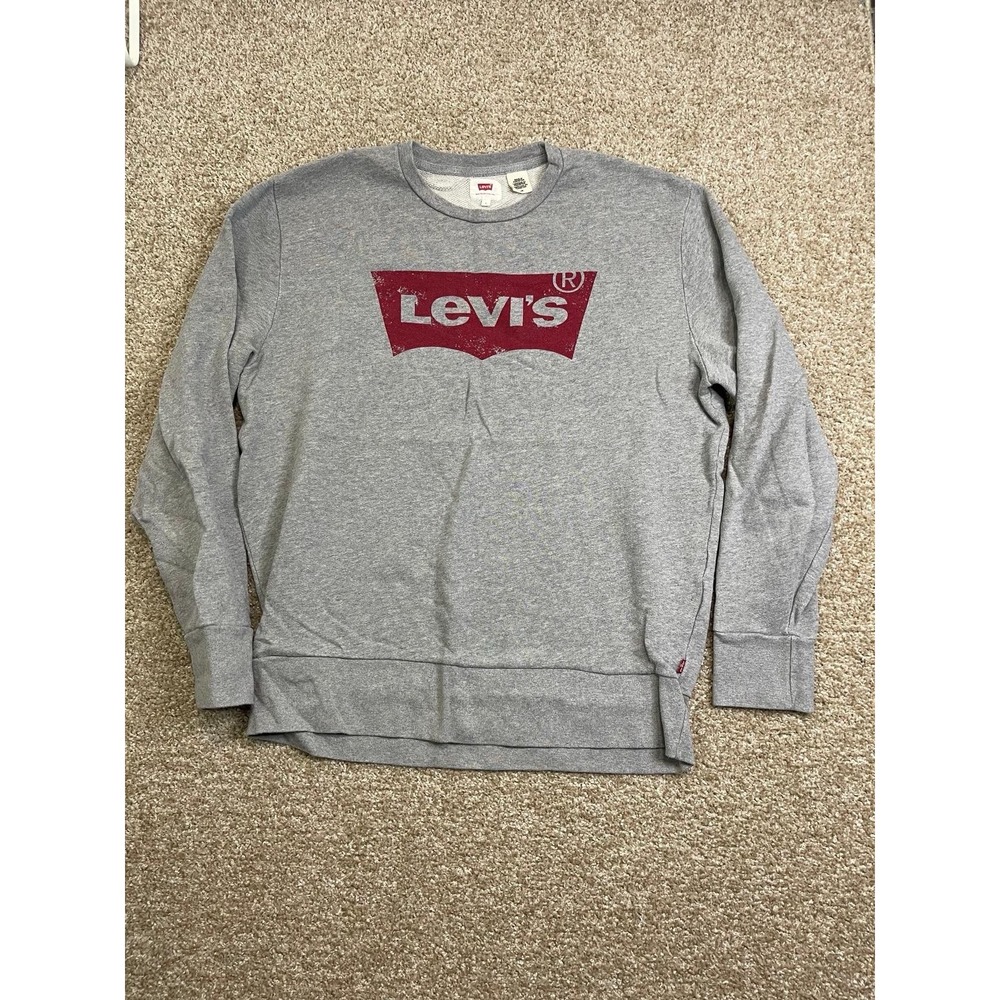 Levi's Sweatshirt‎ Womens L Gray Cotton Blend Pullover *